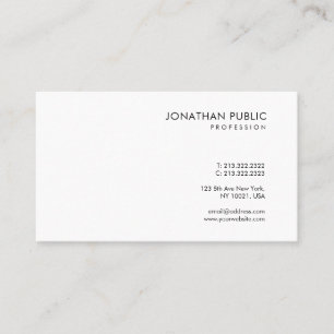 Carte De Visite Design simple et tendance Modèle blanc moderne chi