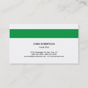 Carte De Visite Design Simple Ligne verte Blanc Minimaliste Modern