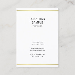 Carte De Visite Design simple moderne Design élégant Or profession