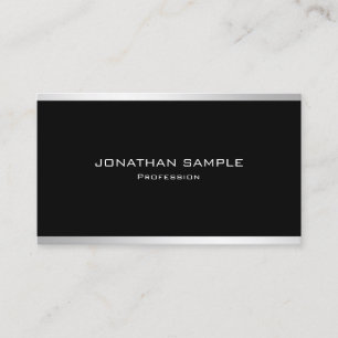 Carte De Visite Design simple moderne Elégant Silver Professional