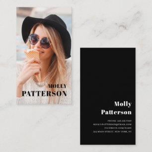 Carte De Visite Design Simple Moderne Grad Photo Nom Graduation
