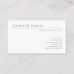 Carte De Visite Design simple moderne Modèle minimaliste élégant