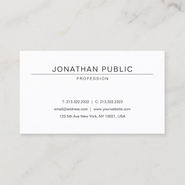 Carte De Visite Design sophistiqué moderne Design élégant tendance (Devant)