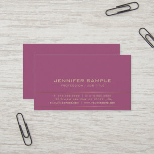 Carte De Visite Design sophistiqué Moderne Or Plaine Luxe