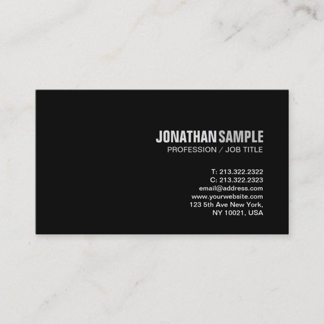 Carte De Visite Design sophistiqué Moderne Propre Plain Luxe (Devant)