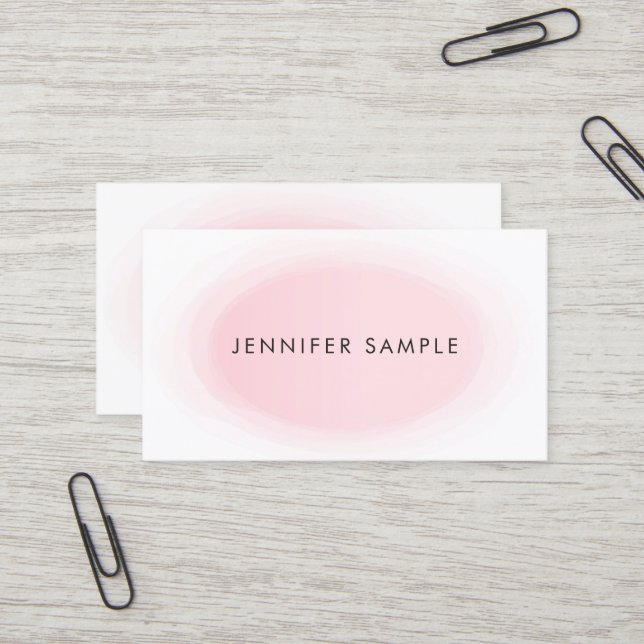 Carte De Visite Design sophistiqué Nettoyant rose pâle (Devant/Arrière en situation)