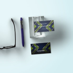 Carte De Visite Design sportif Abstrait moderne Vert bleu