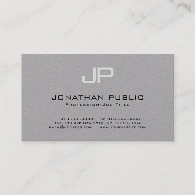 Carte De Visite Design tendance Elégant Monogramme Simple Luxe sim (Devant)