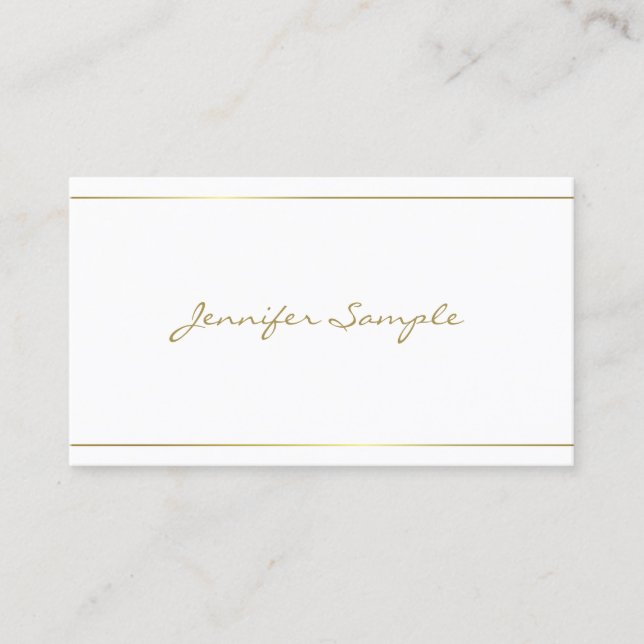 Carte De Visite Design tendance manuscrit or script Glam Luxury De (Devant)