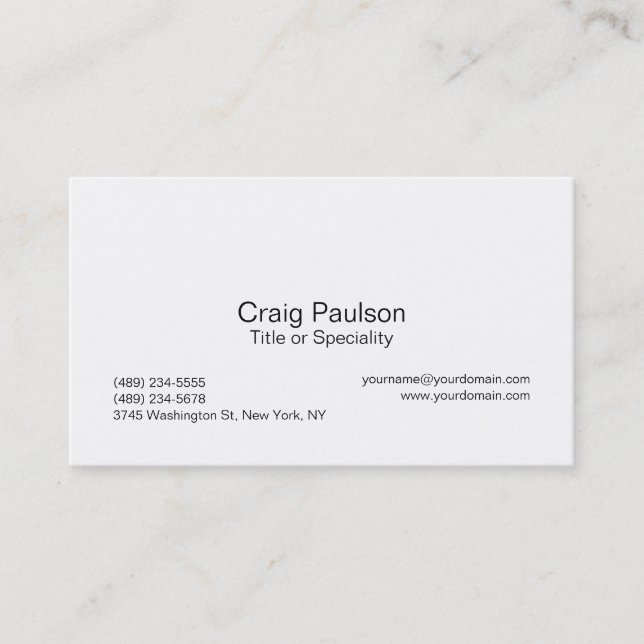 Carte de visite design tendance noir blanc (Devant)
