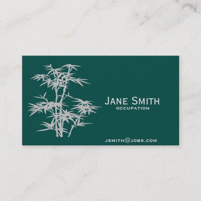 Carte De Visite Design turquoise bambou zen professionnel (Devant)