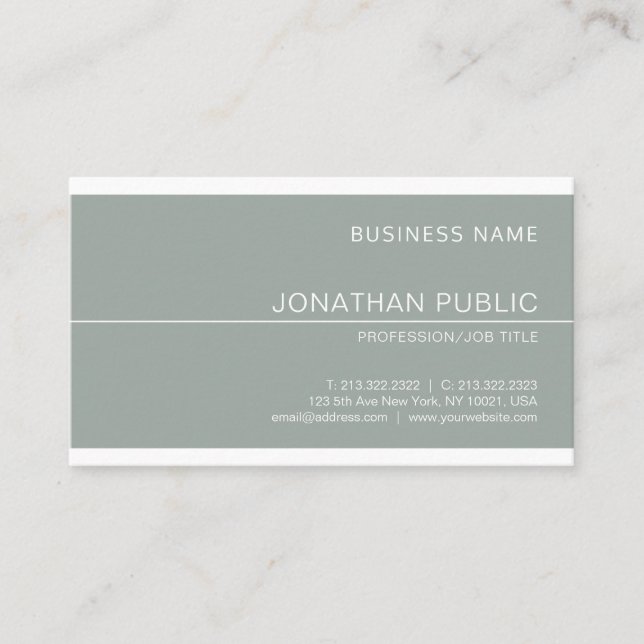 Carte De Visite Design vert créatif Design élégant professionnel d (Devant)