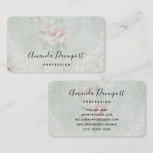 Carte De Visite Design Vintage gris Rose