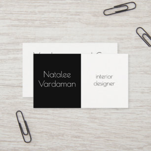 Carte De Visite Designer d'intérieur personnalisable simple élégan
