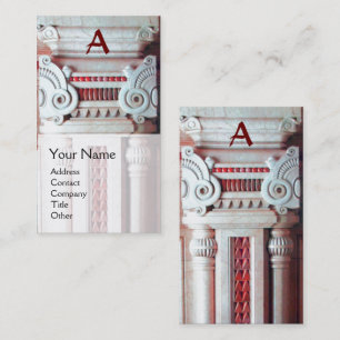 Carte De Visite DESIGNER INTÉRIEUR, ARCHITECTURE Monogramme Rouge 