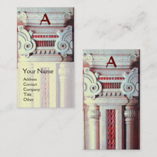 Carte De Visite DESIGNER INTÉRIEUR, ARCHITECTURE Monogramme Rouge 