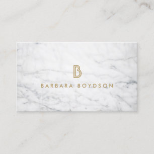 Carte de visite DESIGNER INTÉRIEUR Marbre blanc