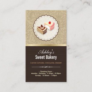 Carte De Visite Dessert de chocolats sucrés - Boutique de boulange