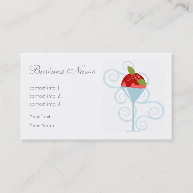 Carte De Visite Dessert de fraise (Devant)