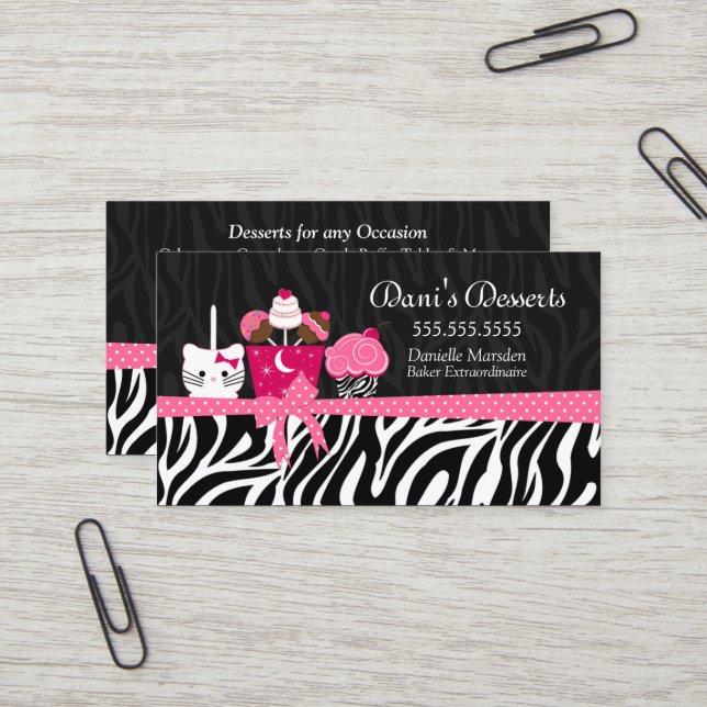 Carte De Visite Desserts de boulangerie (Devant/Arrière en situation)