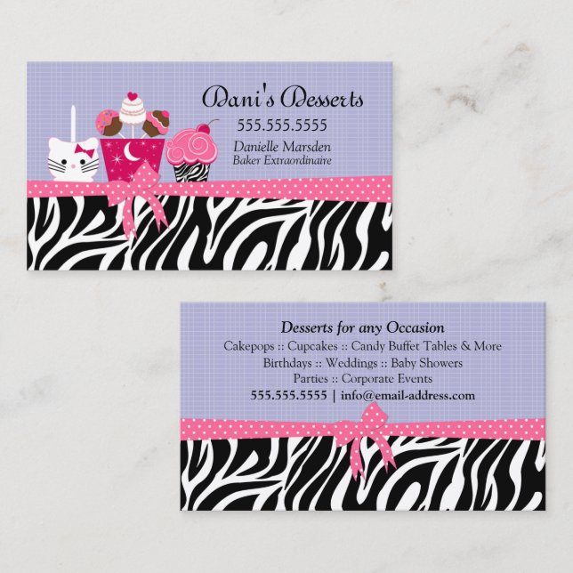 Carte De Visite Desserts de boulangerie (Devant / Derrière)