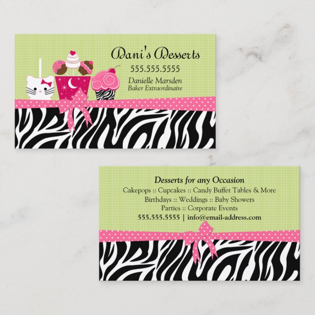Carte De Visite Desserts de boulangerie (Devant / Derrière)