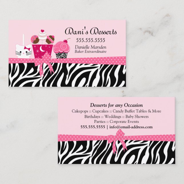 Carte De Visite Desserts de boulangerie (Devant / Derrière)