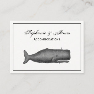 Carte De Visite Dessin de baleine du XIXe siècle de style vintage 