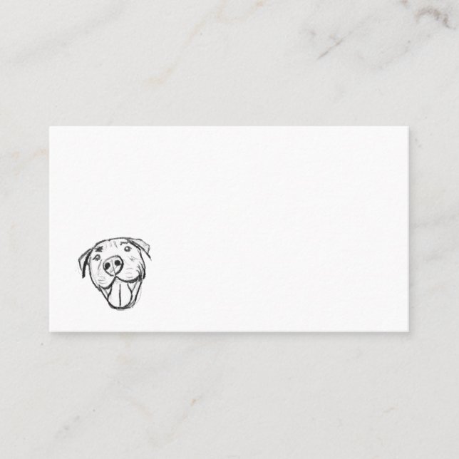 Carte De Visite dessin de bulle simple amoureux de les chiens noir (Devant)