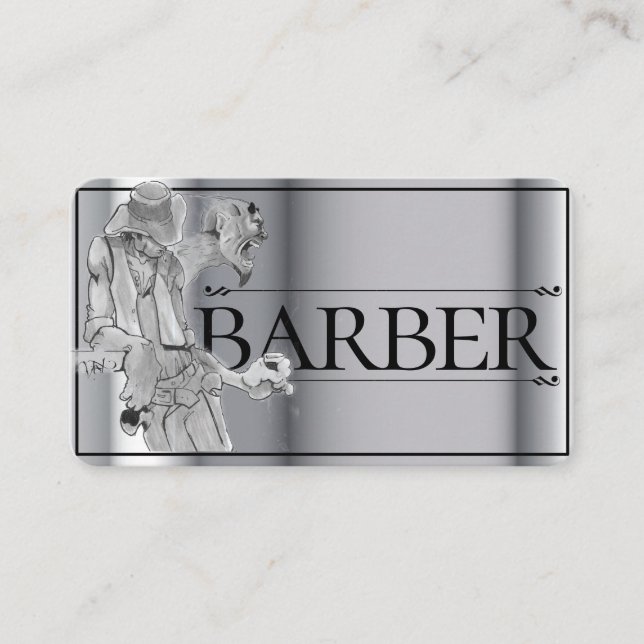 Carte De Visite dessin de Modèle de barbier (Devant)