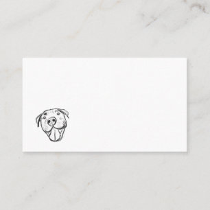 Carte De Visite dessin de pitbull simple amoureux des chiens noir 