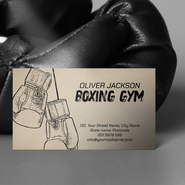 Carte De Visite Dessin des gants d'entraîneur de boxe (Créateur téléchargé)