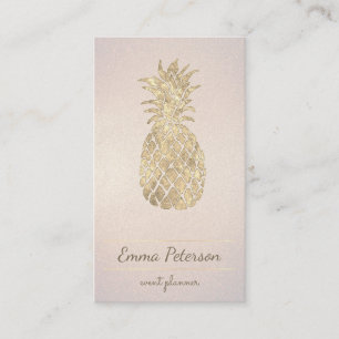 Carte De Visite dessin en ananas doré