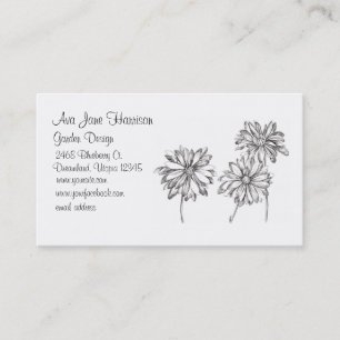 Carte De Visite Dessin Fleur noir marron foncé
