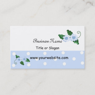 Carte De Visite Dessin floral bleu élégant