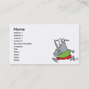 Carte De Visite dessin humoristique jogger rhino