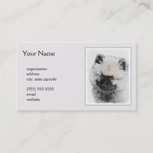Carte De Visite Dessin Keeshond Chiot - Joli dessin original Chien