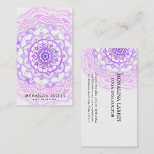 Carte De Visite Dessin pourpre de Bohème tribal de mandala
