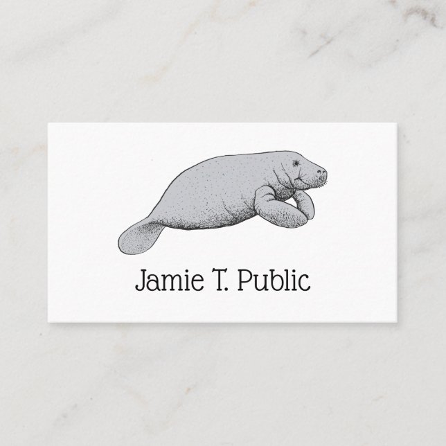 Carte De Visite Dessin vintage Manate (Devant)