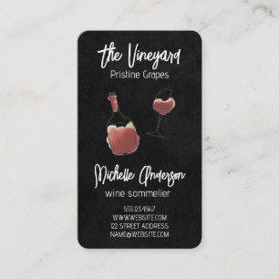 Carte De Visite Dessins de bouteilles de vin artistiques Restaur