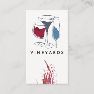 Carte De Visite Dessins de lunettes de vin artistiques   Créatif
