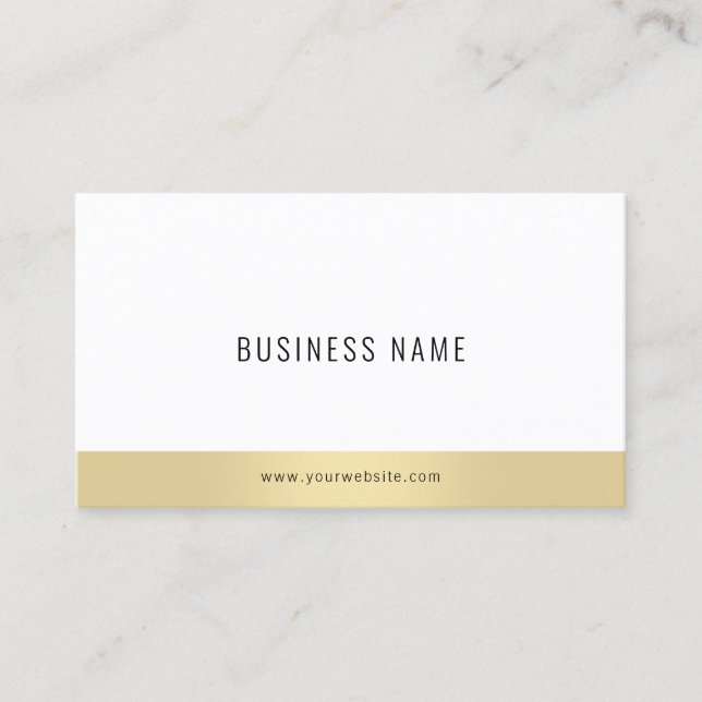 Carte De Visite Dessus de professionnel de Simple Elegant Gold (Devant)