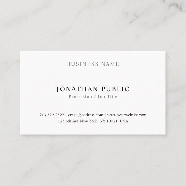 Carte De Visite Dessus professionnel simple moderne créatif de (Devant)