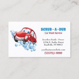 Carte De Visite Détail auto de voiture Service de lavage de voitur