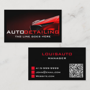 Carte De Visite Détail automatique Code qr de nettoyage de voiture