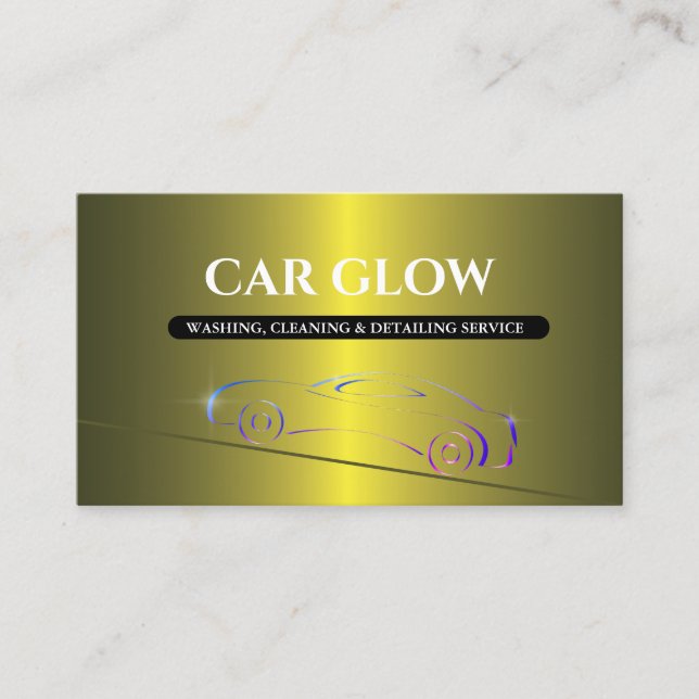 Carte De Visite Détail de la voiture, nettoyage et lavage avec log (Devant)