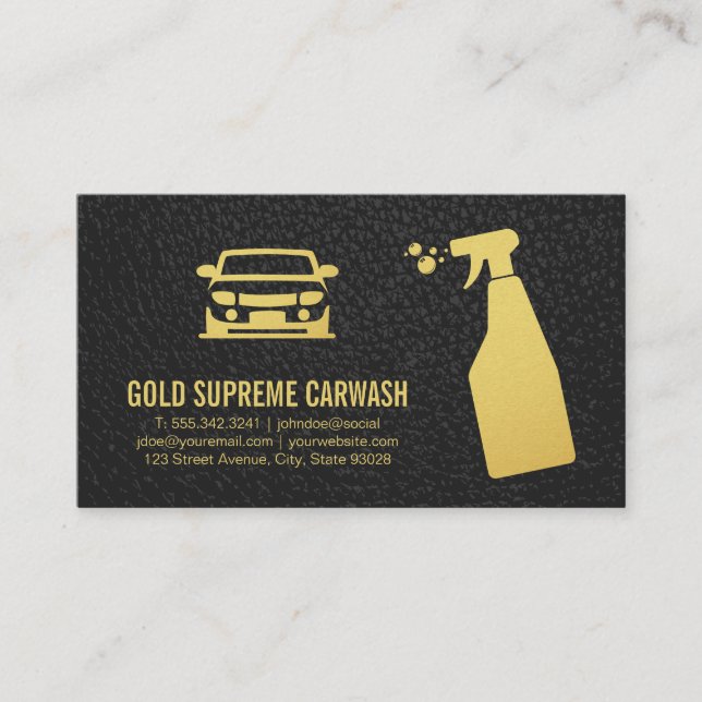 Carte De Visite Détail du lavage de voiture | Service de nettoyage (Devant)