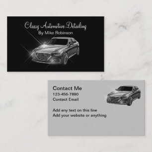 Carte De Visite Détail Et Nettoyage De L'Automobile Classique
