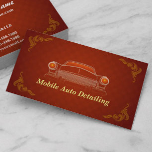 Carte de visite détaillant automatique rouge de