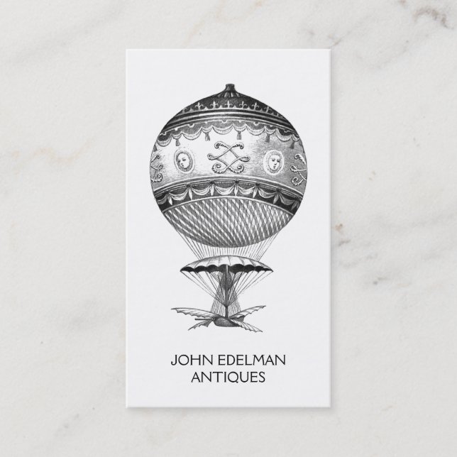 Carte De Visite Détaillant d'antiquités de ballon chaud Steampunk (Devant)